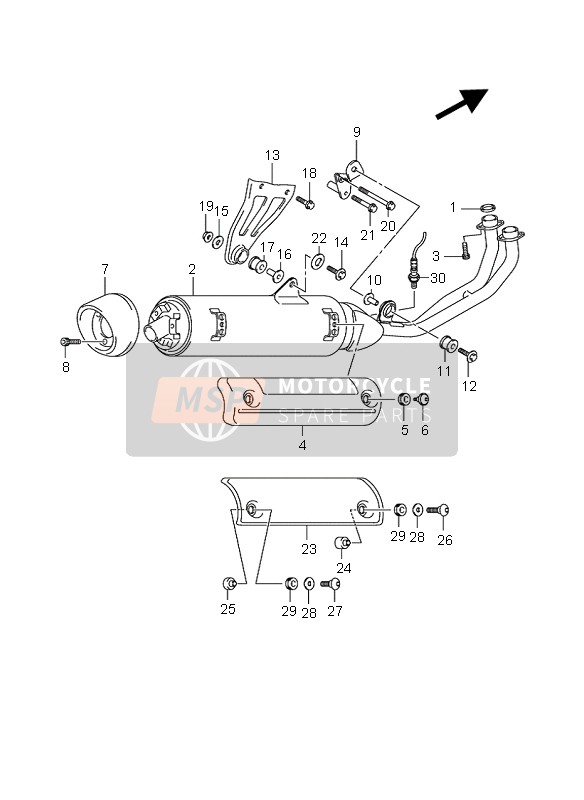 Suzuki AN650A BURGMAN EXECUTIVE 2007 Muffler for a 2007 Suzuki AN650A BURGMAN EXECUTIVE